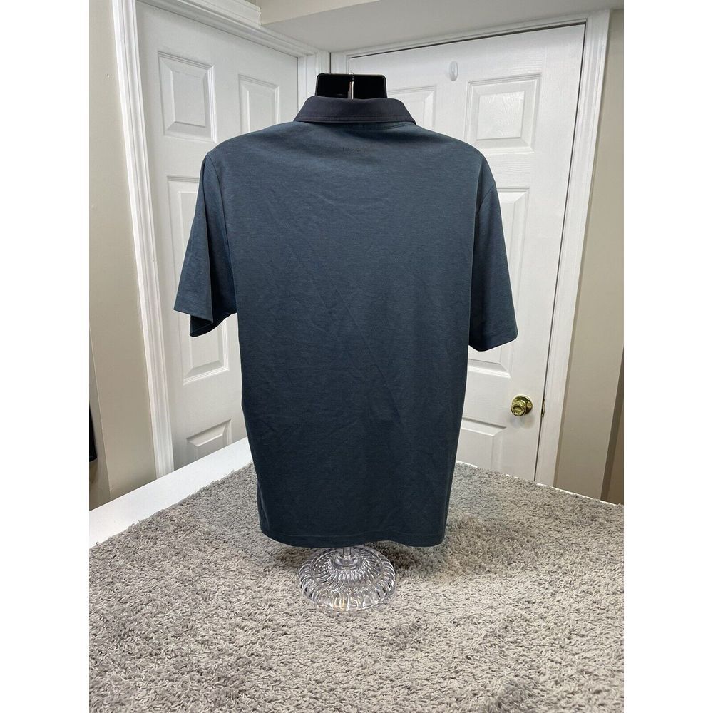 Travis Mathew Polo Men Pima Cotton Navy with Black Collar S/S size L. - Picture 2 of 11